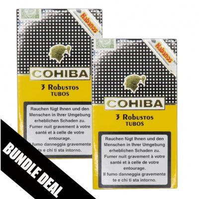 Cohiba Robustos Tubed Cigar - 2 x Pack of 3 (6) Bundle Deal